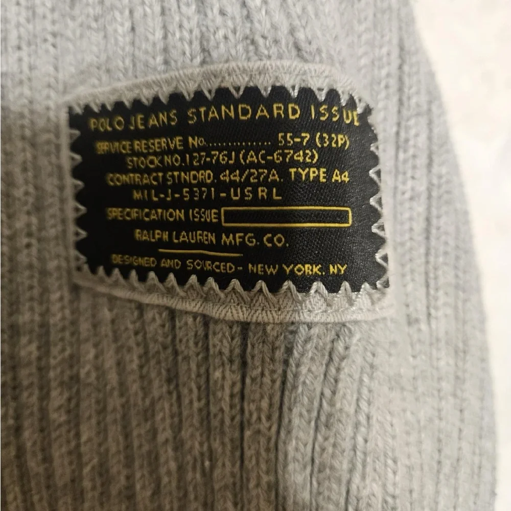 Polo‎ Ralph Lauren Gray Ribbed Zip-Up Sweater